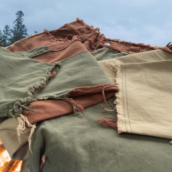 Shein Pants Adult Green Brown Beige Patchwork Women’s Medium - Picture 5 of 5